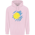 Torn Palau Flag Palauan Day Football Mens 80% Cotton Hoodie Light Pink