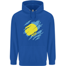 Torn Palau Flag Palauan Day Football Mens 80% Cotton Hoodie Royal Blue