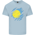 Torn Palau Flag Palauan Day Football Mens Cotton T-Shirt Tee Top Light Blue