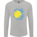 Torn Palau Flag Palauan Day Football Mens Long Sleeve T-Shirt Sports Grey