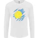 Torn Palau Flag Palauan Day Football Mens Long Sleeve T-Shirt White
