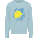 Torn Palau Flag Palauan Day Football Mens Sweatshirt Jumper Light Blue