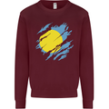 Torn Palau Flag Palauan Day Football Mens Sweatshirt Jumper Maroon