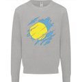 Torn Palau Flag Palauan Day Football Mens Sweatshirt Jumper Sports Grey