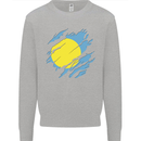Torn Palau Flag Palauan Day Football Mens Sweatshirt Jumper Sports Grey