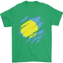 Torn Palau Flag Palauan Day Football Mens T-Shirt 100% Cotton Irish Green