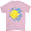 Torn Palau Flag Palauan Day Football Mens T-Shirt 100% Cotton Light Pink