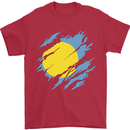 Torn Palau Flag Palauan Day Football Mens T-Shirt 100% Cotton Red
