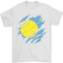 Torn Palau Flag Palauan Day Football Mens T-Shirt 100% Cotton White