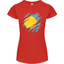 Torn Palau Flag Palauan Day Football Womens Petite Cut T-Shirt Red