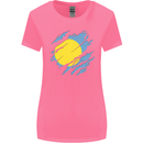Torn Palau Flag Palauan Day Football Womens Wider Cut T-Shirt Azalea