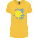 Torn Palau Flag Palauan Day Football Womens Wider Cut T-Shirt Yellow