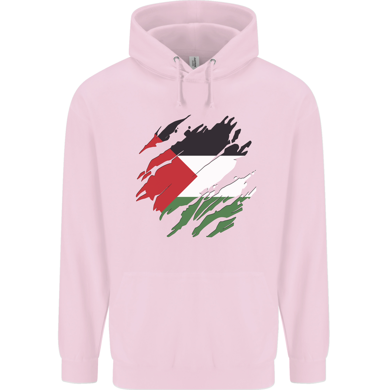 Torn Palestine Flag Palestinian Day Football Childrens Kids Hoodie Light Pink