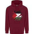 Torn Palestine Flag Palestinian Day Football Childrens Kids Hoodie Maroon