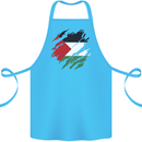 Torn Palestine Flag Palestinian Day Football Cotton Apron 100% Organic Turquoise