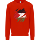 Torn Palestine Flag Palestinian Day Football Kids Sweatshirt Jumper Bright Red