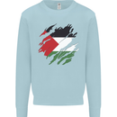 Torn Palestine Flag Palestinian Day Football Kids Sweatshirt Jumper Light Blue