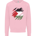 Torn Palestine Flag Palestinian Day Football Kids Sweatshirt Jumper Light Pink