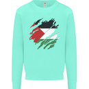 Torn Palestine Flag Palestinian Day Football Kids Sweatshirt Jumper Peppermint