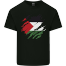 Torn Palestine Flag Palestinian Day Football Kids T-Shirt Childrens Black