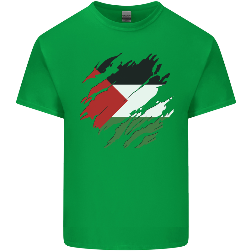 Torn Palestine Flag Palestinian Day Football Kids T-Shirt Childrens Irish Green