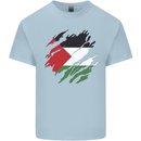 Torn Palestine Flag Palestinian Day Football Kids T-Shirt Childrens Light Blue