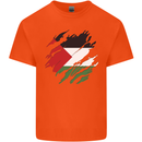 Torn Palestine Flag Palestinian Day Football Kids T-Shirt Childrens Orange