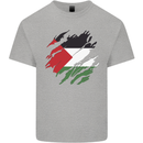 Torn Palestine Flag Palestinian Day Football Kids T-Shirt Childrens Sports Grey