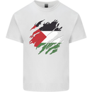 Torn Palestine Flag Palestinian Day Football Kids T-Shirt Childrens White