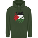 Torn Palestine Flag Palestinian Day Football Mens 80% Cotton Hoodie Forest Green