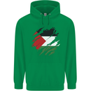 Torn Palestine Flag Palestinian Day Football Mens 80% Cotton Hoodie Irish Green