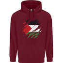 Torn Palestine Flag Palestinian Day Football Mens 80% Cotton Hoodie Maroon