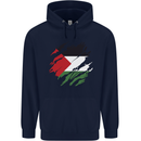 Torn Palestine Flag Palestinian Day Football Mens 80% Cotton Hoodie Navy Blue