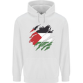 Torn Palestine Flag Palestinian Day Football Mens 80% Cotton Hoodie White