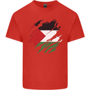 Torn Palestine Flag Palestinian Day Football Mens Cotton T-Shirt Tee Top Red