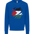 Torn Palestine Flag Palestinian Day Football Mens Sweatshirt Jumper Royal Blue