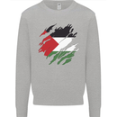 Torn Palestine Flag Palestinian Day Football Mens Sweatshirt Jumper Sports Grey