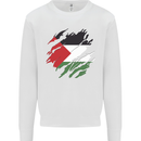 Torn Palestine Flag Palestinian Day Football Mens Sweatshirt Jumper White