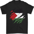 Torn Palestine Flag Palestinian Day Football Mens T-Shirt 100% Cotton Black