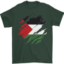 Torn Palestine Flag Palestinian Day Football Mens T-Shirt 100% Cotton Forest Green