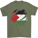 Torn Palestine Flag Palestinian Day Football Mens T-Shirt 100% Cotton Military Green