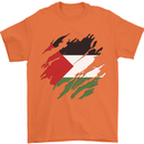 Torn Palestine Flag Palestinian Day Football Mens T-Shirt 100% Cotton Orange