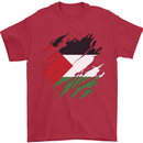 Torn Palestine Flag Palestinian Day Football Mens T-Shirt 100% Cotton Red