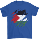 Torn Palestine Flag Palestinian Day Football Mens T-Shirt 100% Cotton Royal Blue