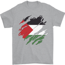 Torn Palestine Flag Palestinian Day Football Mens T-Shirt 100% Cotton Sports Grey