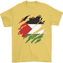Torn Palestine Flag Palestinian Day Football Mens T-Shirt 100% Cotton Yellow