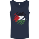 Torn Palestine Flag Palestinian Day Football Mens Vest Tank Top Navy Blue