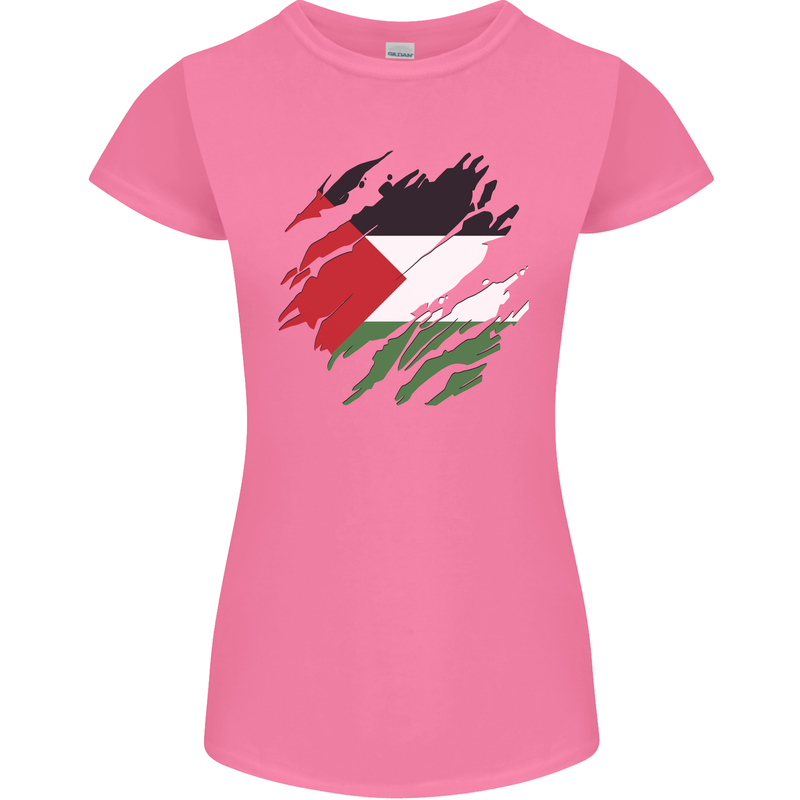 Torn Palestine Flag Palestinian Day Football Womens Petite Cut T-Shirt Azalea