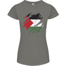 Torn Palestine Flag Palestinian Day Football Womens Petite Cut T-Shirt Charcoal