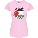 Torn Palestine Flag Palestinian Day Football Womens Petite Cut T-Shirt Light Pink